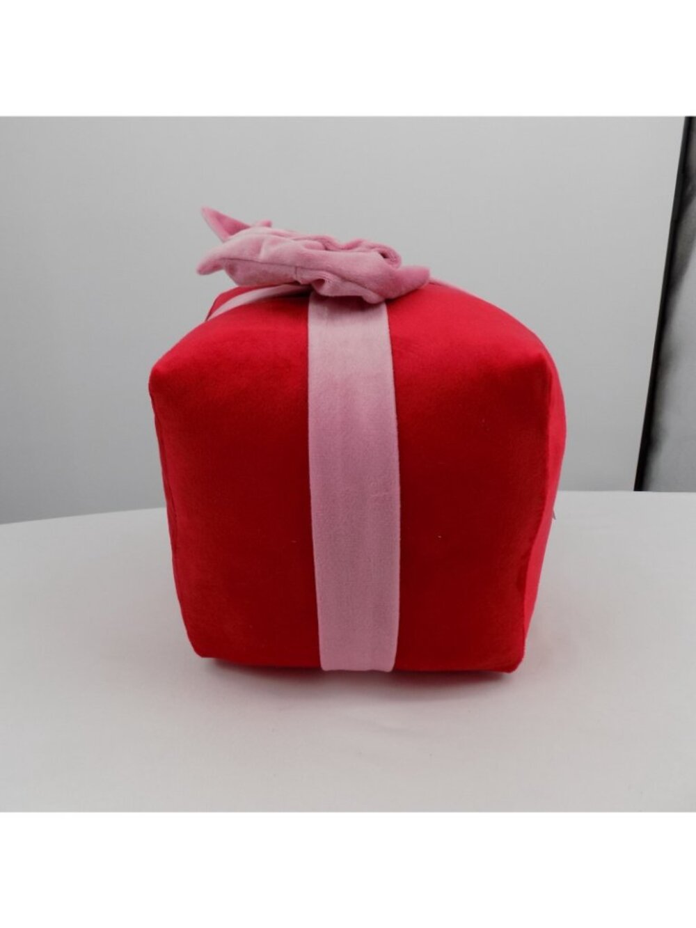 Ashland Plush Present Pillow Berry Jolly Red Pink Bow Square 8.5" x 9" Decor NWT - Picture 6 of 11